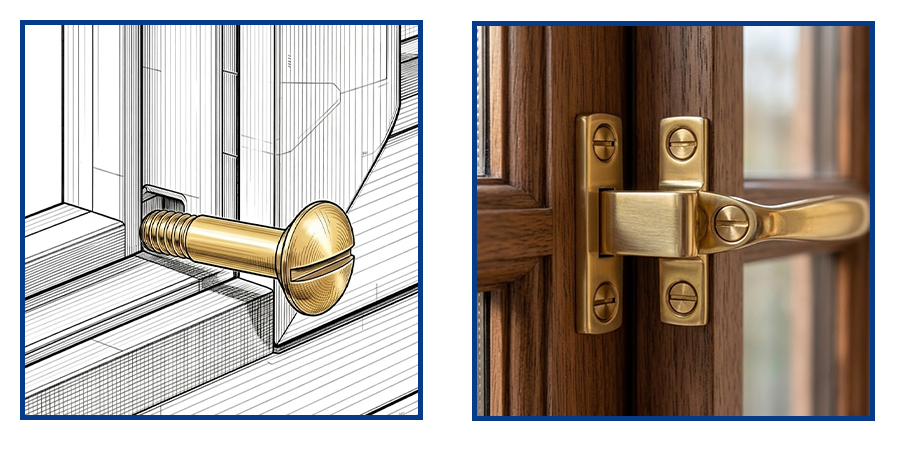 H65 Brass Slotted Countersunk Screws for Doors H65 Brass Slotted Countersunk Screws for Doors